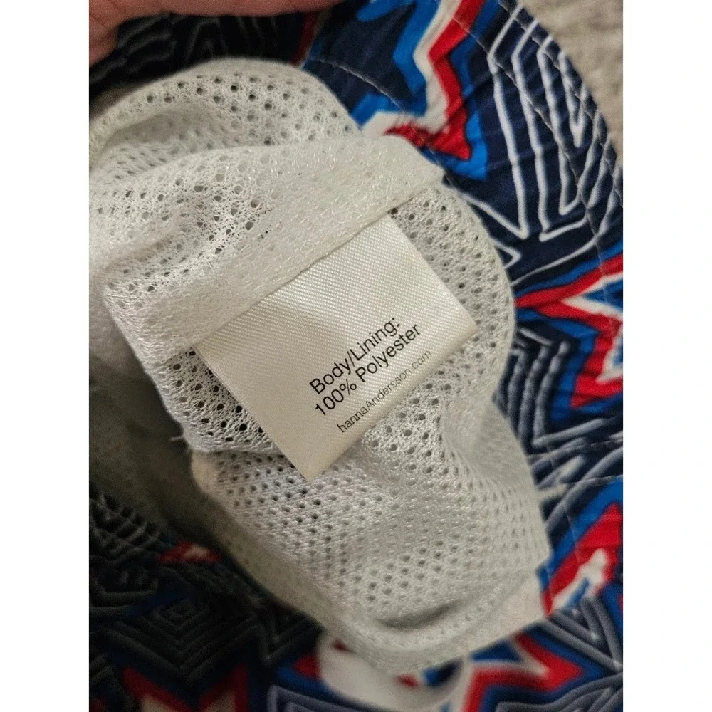 Hanna Andersson Swim Trunks Board Shorts Boy 110 Size 5 Red White Blue Star - Picture 3 of 4